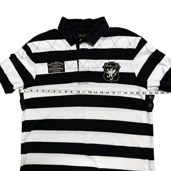 Vintage Y2K Polo Ralph Lauren PRLC Team Pony Crest Heritage Striped Rugby XL - Picture 9 of 10